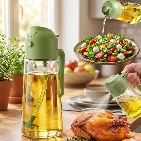 2 in 1 Oil Dispenser And Sprayer Bottle
