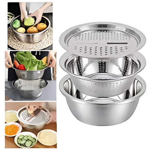 3-in-1 stainless steel kitchen tool (26 cm)
