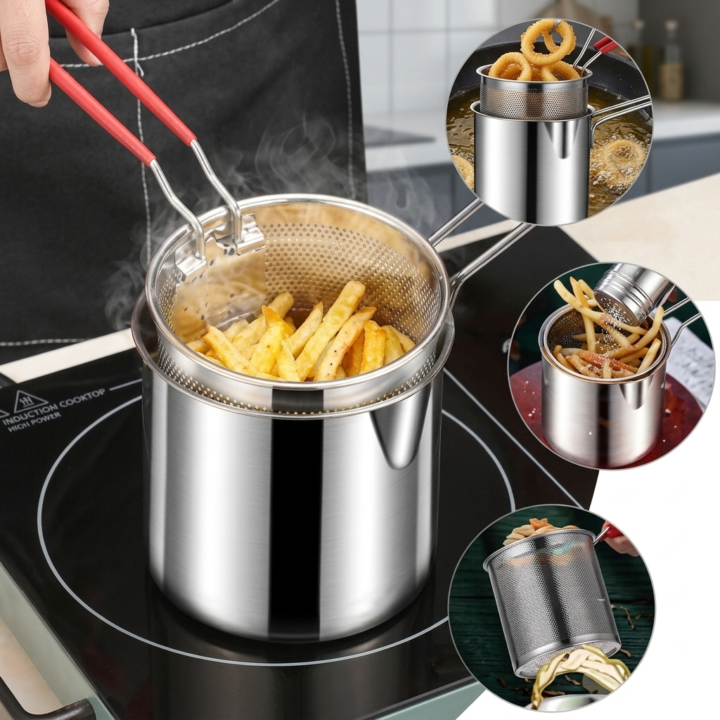 Deep Frying Pot with Strainer