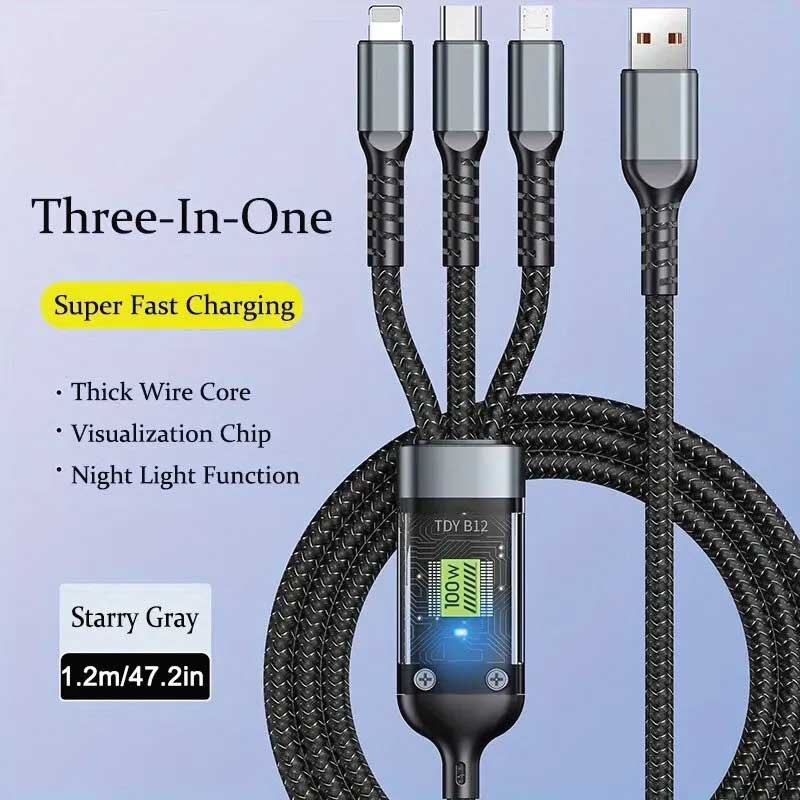 3 in 1 Super Fast Charging Cable 100W