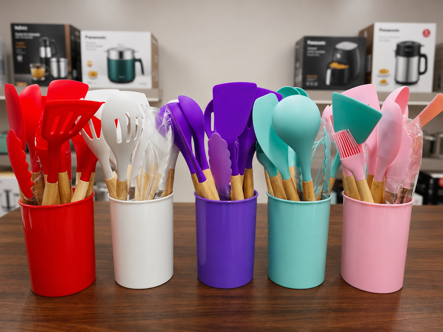 12 Pcs Wooden & Silicone Kitchen Set